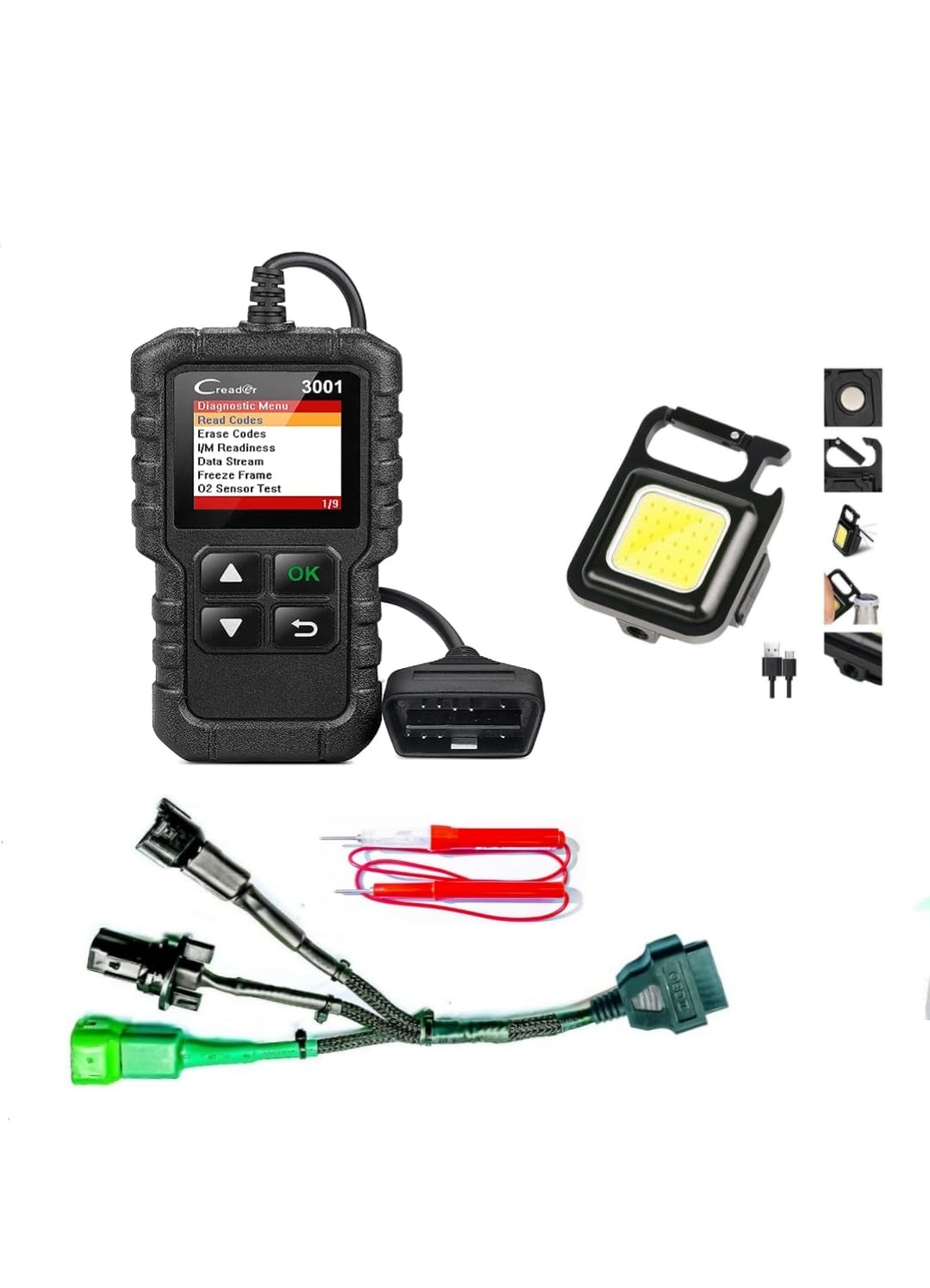 Danlite Bs6 3 Cord Cable Work with Bs6 Bike scanning to find DTC T-V-S All Modal Y-A-M-A-H-A F-Z S, R-1-5 A-P-A-C-H-E with Launch Creader-3001