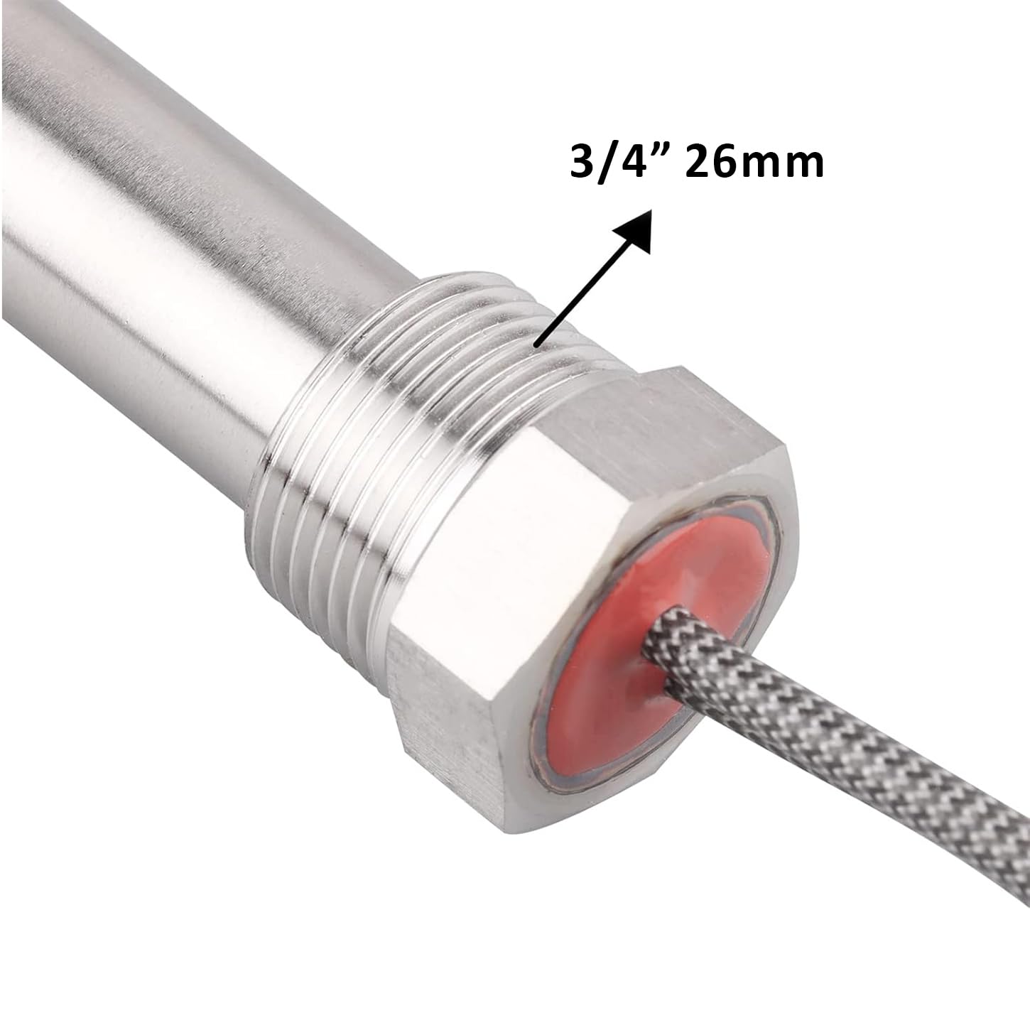 AIICIOO AC 220V 1500W Heizpatrone Heizelement Eintauchen Heizung 3/4 Zoll Flansch Edelstahl Elektrische Heizung
