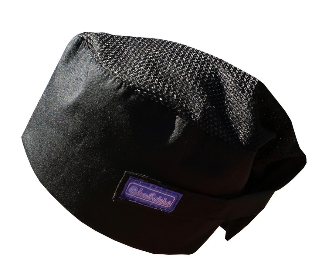 CHEFSKIN Cool MAX Beanie Mesh Top Baker Cook Chef Hat Ultra Light and Cool Also Good for Surgeons DRS MDS (Set of 3 Black (Best Value))