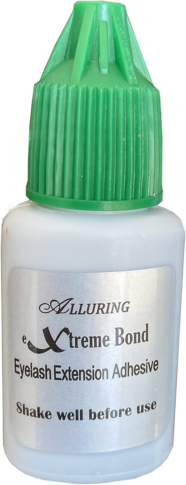 Alluring Extreme Strong Eyelash Extension Glue, Eyelash Adhesive, Long Lasting Size 5ml. Semi Permanent Eyelash Extension Supplies. Great for Humidity Level 50% or Below (20% to 49%)