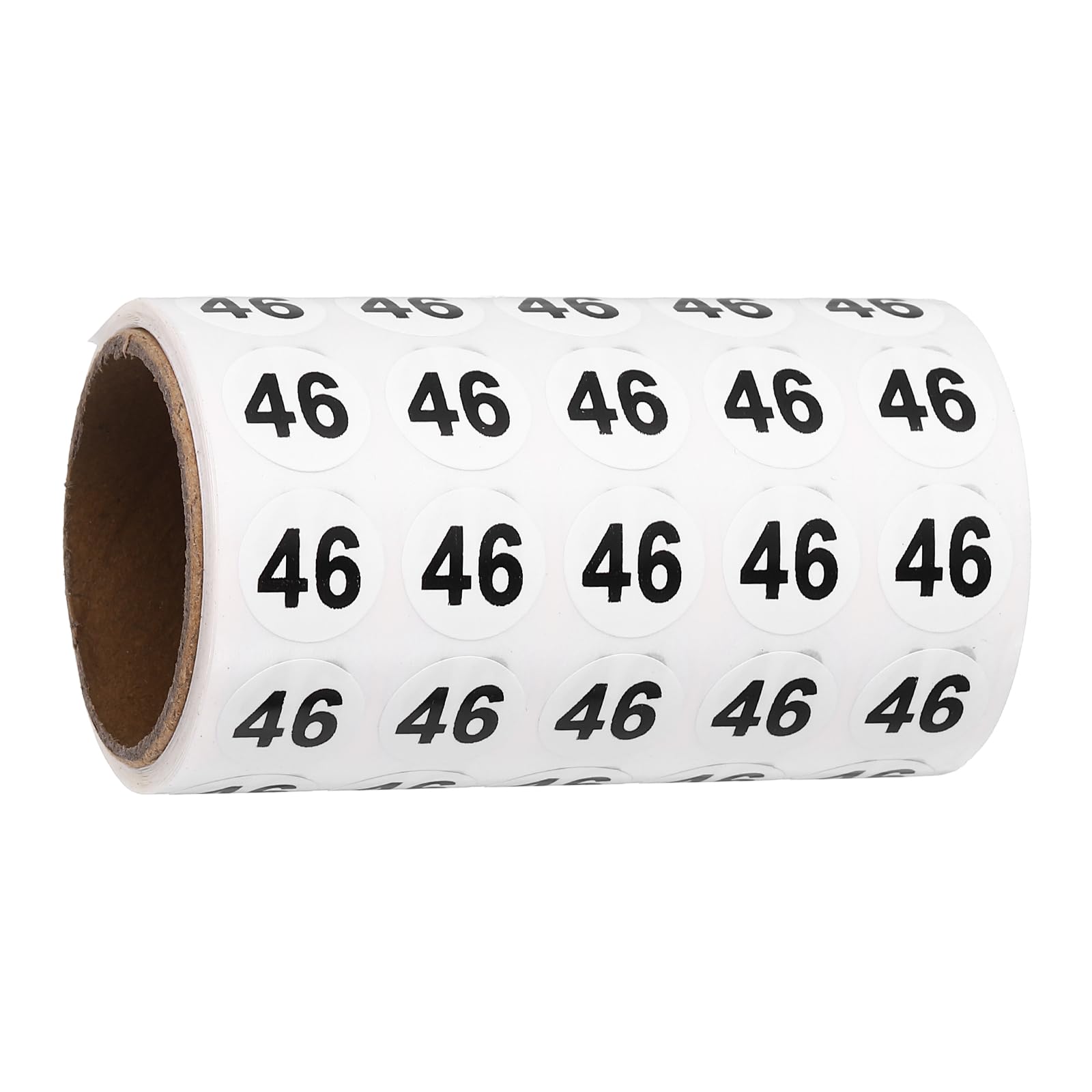 PATIKIL 1000pcs 0.6" Number Stickers, Number 46 Sticker Numbers Labels Round Small Vinyl Self Adhesive Label Circle Decals 1 Roll Dots for Photo Album Poster Organize Inventory, Black — image 1