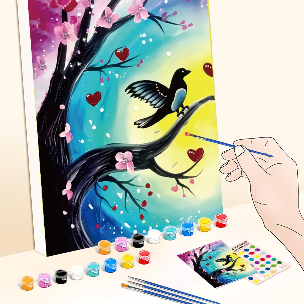 WEBEEDY 2 Pack Canvas Painting Kit For Adults, Paint And Sip Kit Pre Drawn Canvas To Paint 20x25cm Pre Drawn Canvases For Painting For Adults Chic Art - View #3