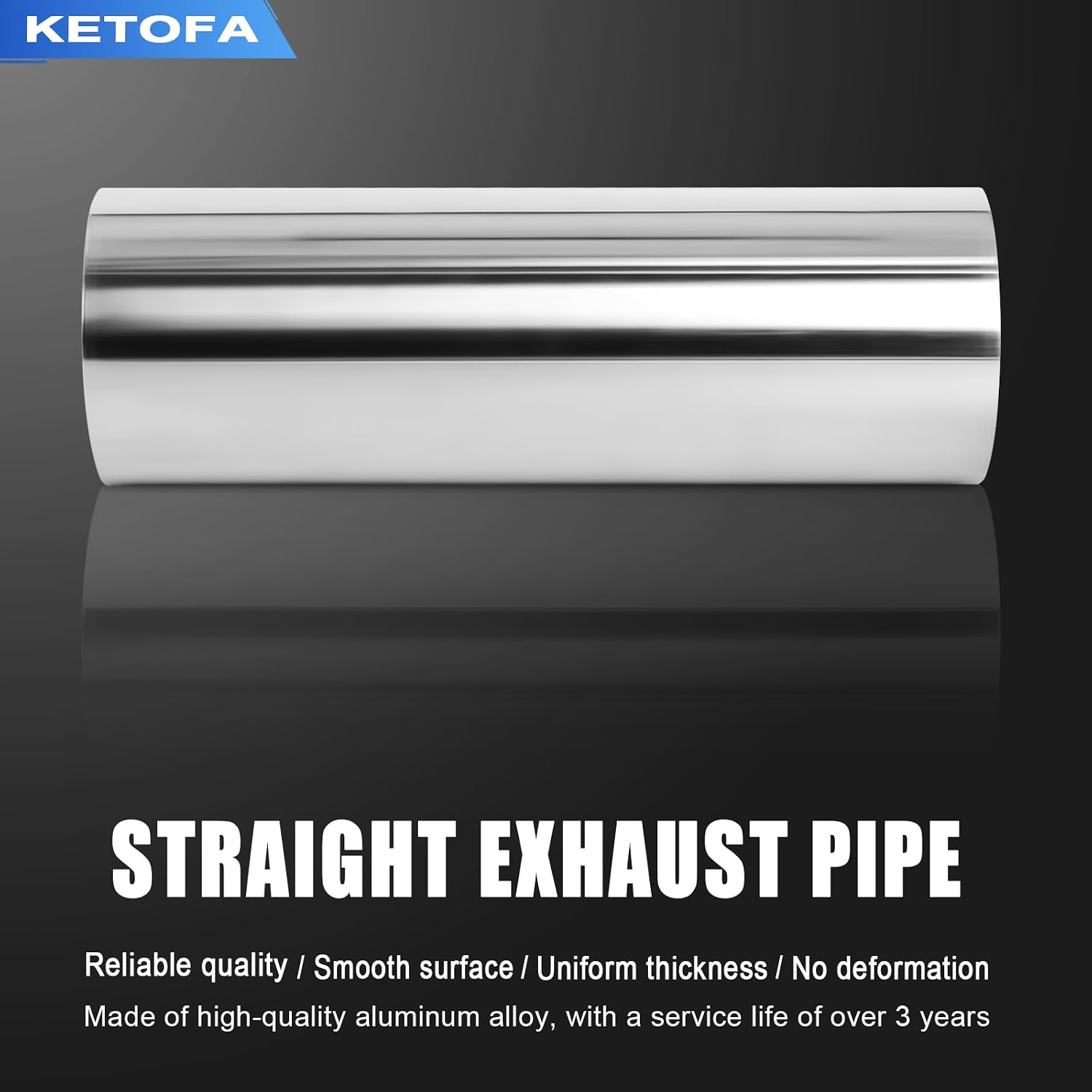 4 Inch (102mm) OD Straight 6061 Aluminum Intercooler Pipe Tubing, Air Intake Tube, High Class Brushed Treatment