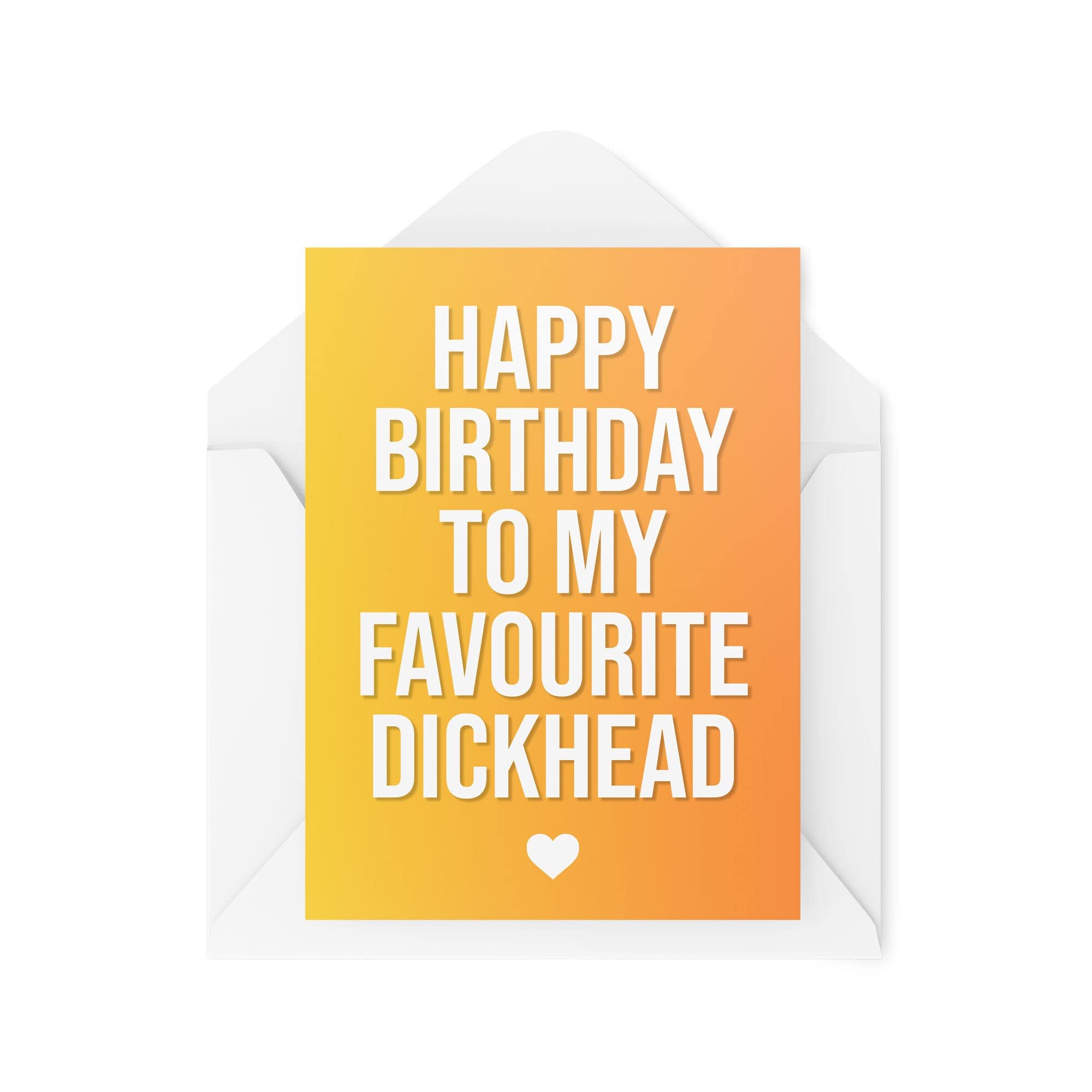 Funny Birthday Cards, Happy Birthday to My Favourite D Head, Joking Birthday Cards for Him for Her, Comedy Humour Joke Banter, CBH252