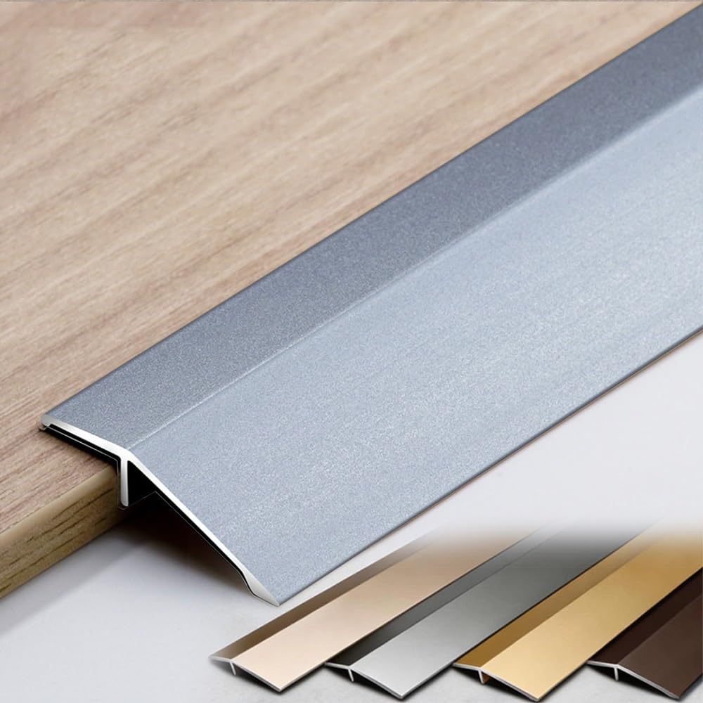 Aluminum Floor Transition Strip Doorway Edge Trim | Door/Tile/Carpet to Tile Transition Strip for Carpet/Entry(Iron Gray,48in(120cm))