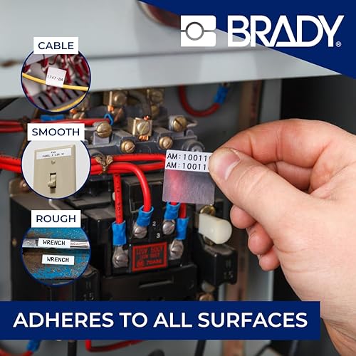 Miniatura 6 de Brady Auténticas etiquetas envolventes de vinilo autolaminables (M4-91-427) de 1.5 pulgadas de alto x 1 pulgadas de ancho, negro sobre blanco,