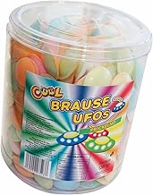 COOL Brause Ufos, 300 prickelnde Brause Ufos, kunterbunt aus Esspapier, kultige Retro-Süßigkeit für Kindergeburtstage, Frischhaltedose wiederverschließbar (1 x 381 g)