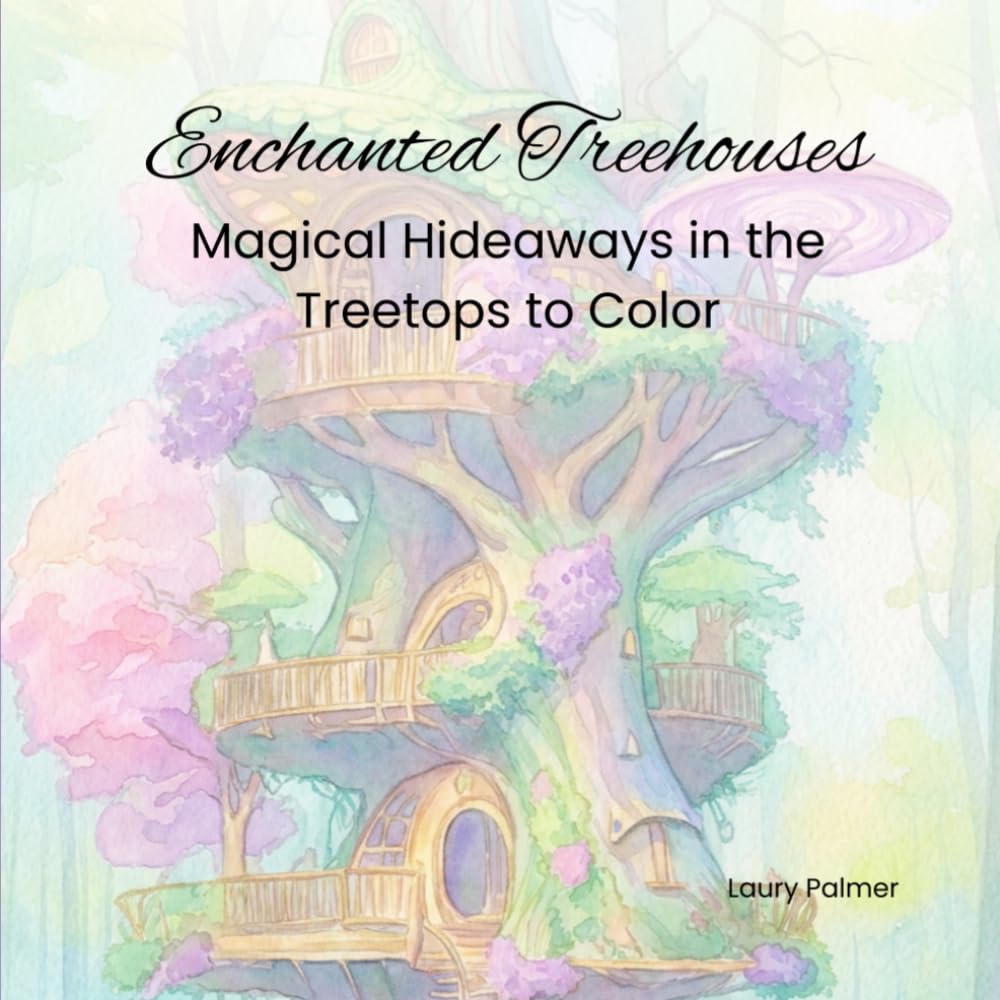 Enchanted Treehouses: Magical Hideaways in the Treetops to Color