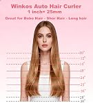 Automatic Hair Curler, 1 inch Automatic Curling Iron Rotating, Beach Wave Curler w/ 3 Temp, 2 Way Rotating, Auto Off, Auto Curler Iron for Girls Woment Short/Medium/ Long Hair Home Salon, Dual Voltage Auto Curling Iron for Travel w/ EU UK Plug & Stor