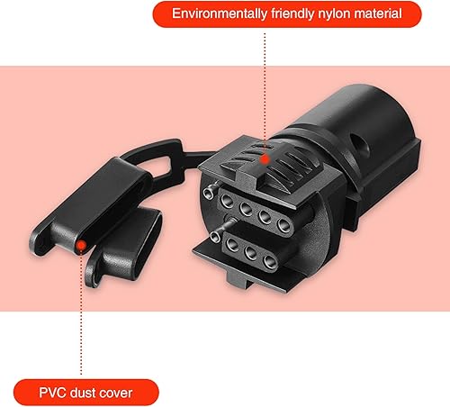 Miniatura 6 de Hawyet 1 adaptador enchufable para automóvil para enganche de remolque, 3.6 pulgadas x 2.2 pulgadas x 1.5 pulgadas, 12 V, duradero y resistente a la