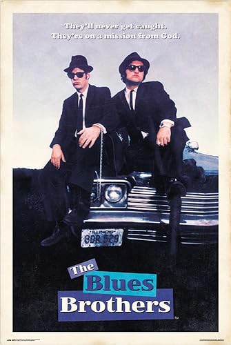 The Blues Brothers - Póster de película (estilo regularEn una misión de Dios) (tamaño 24" x 36")