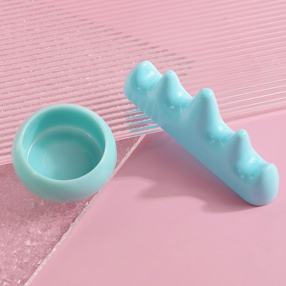 Generic Lightweight Plastic Manicure Pen Washing Cup Holder Set for Nail Brush Wash Practical Creative Shape Nail Art Accessory for Professionals and Schools