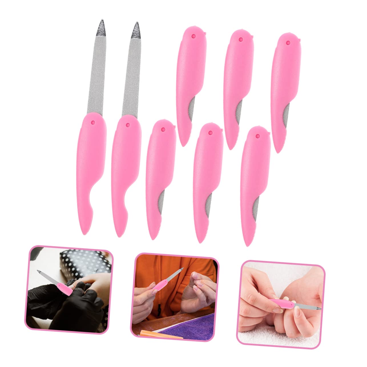 Set di Lime per Unghie Pieghevoli, 8 Pezzi in Acrilico Abs e Metallo, Lavabili, per Manicure e Pedicure a Casa
