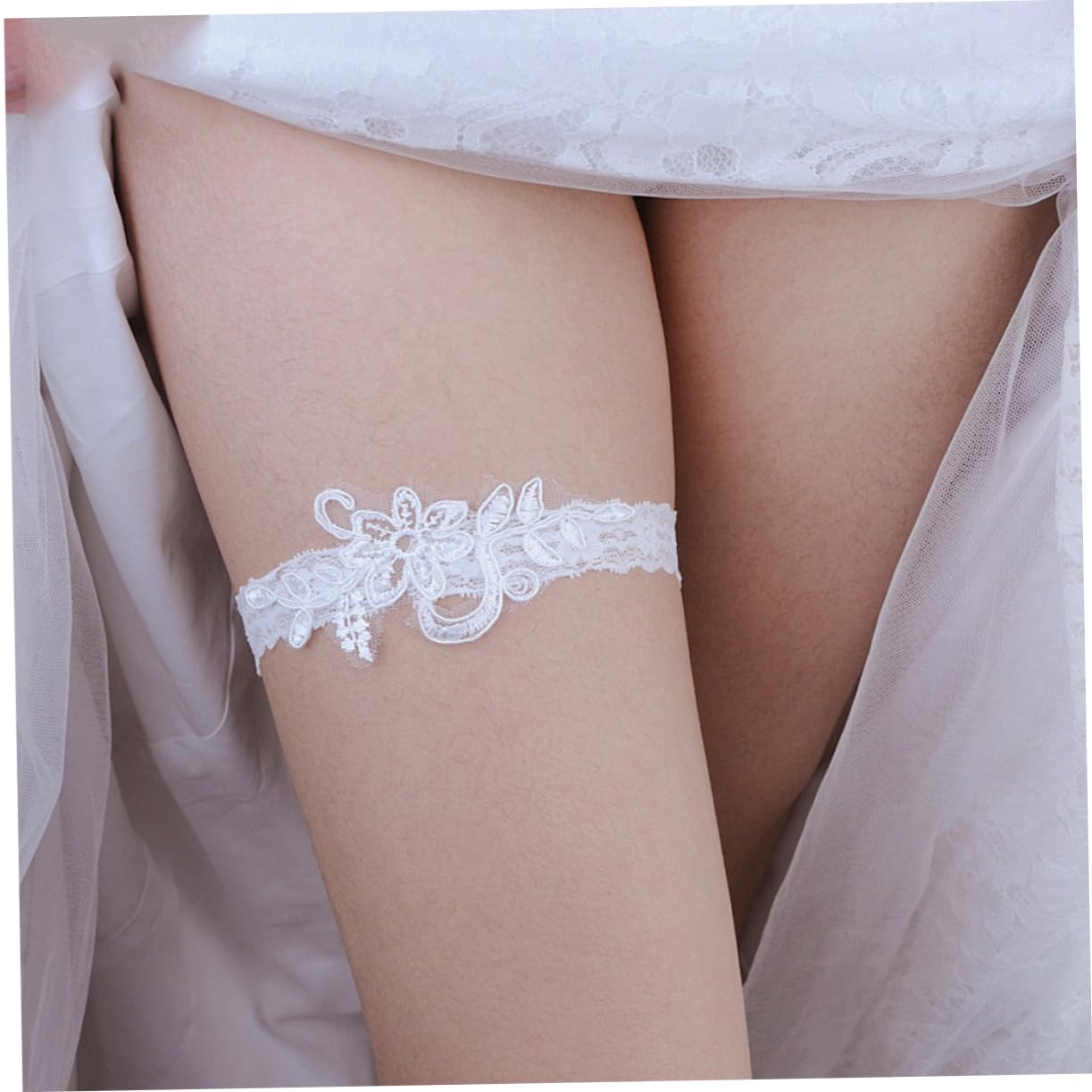 GALPADA 2 Paia Di Eleganti Giarrettiere in Pizzo Per Matrimonio Per Donna Da Sposa Per Feste Con Fiori