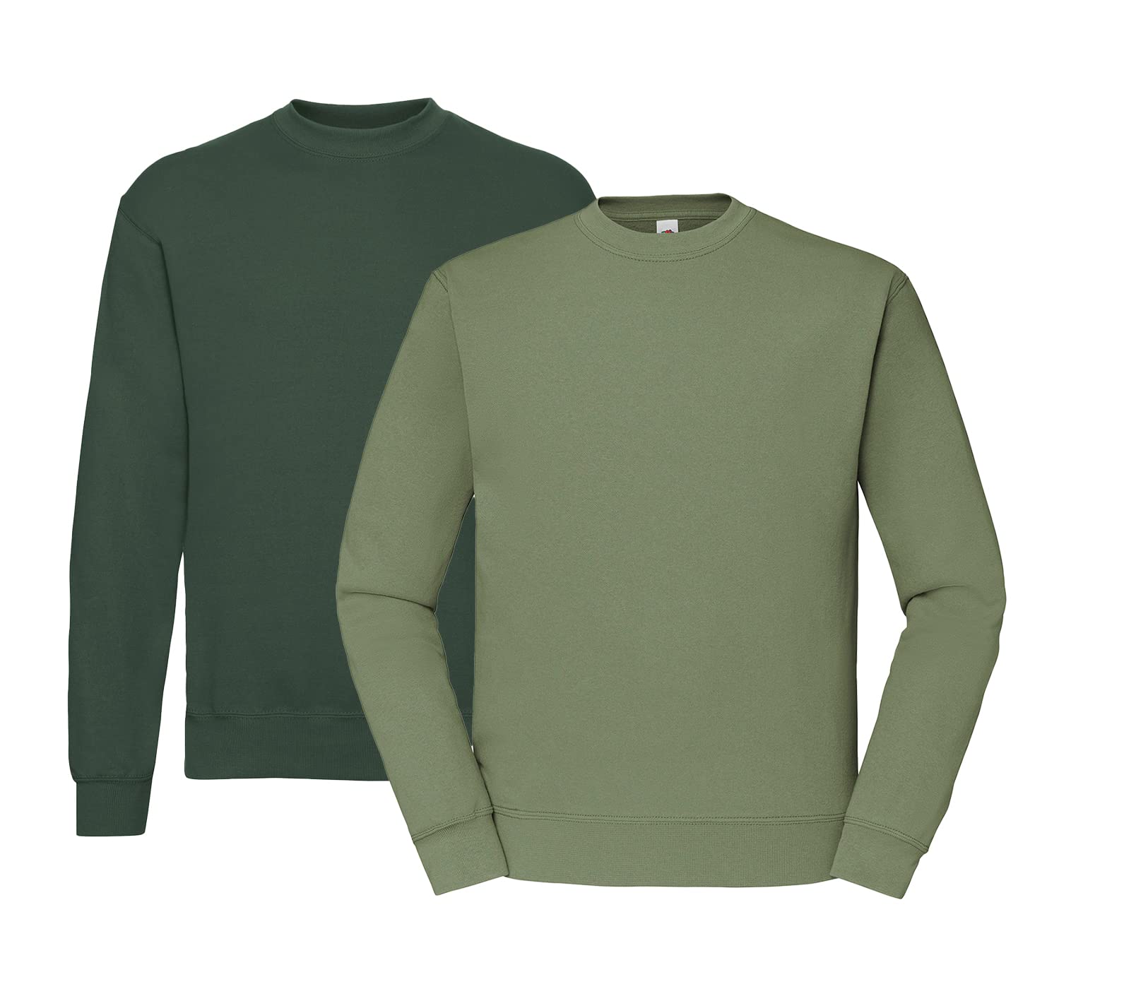 Fruit of the Loom Classic Set-in Sweat, 1x Flaschengrün, 1x Olive & 1x Hlkauf Block, XXL
