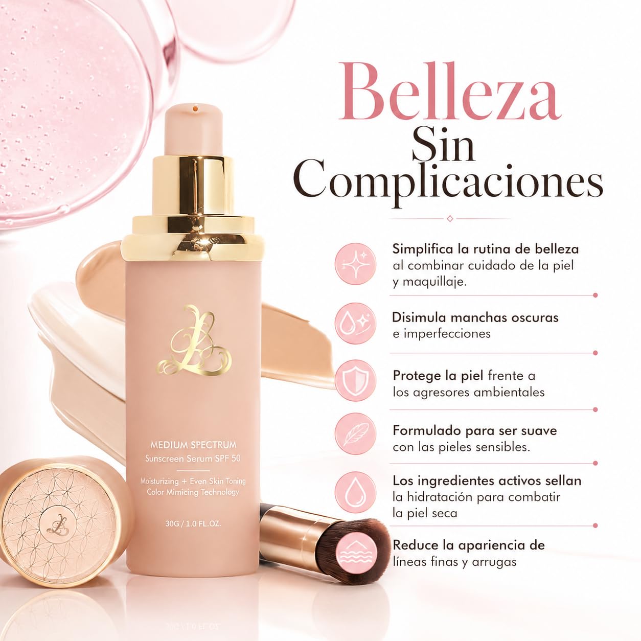 Infinite Love Maquillaje Maquillaje Facial 4 En 1 Con Hidratación Suave Y Cobertura Natural (color trigo(2PCS))