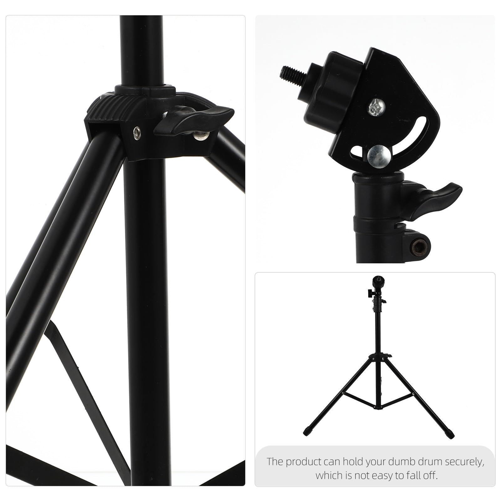 Toyvian Support de Batterie pour Métal Hauteur Réglable Noir Plusieurs styles, Rack D'entraînement et Caisse Claire Tambour Muet pour Débutants en Batterie