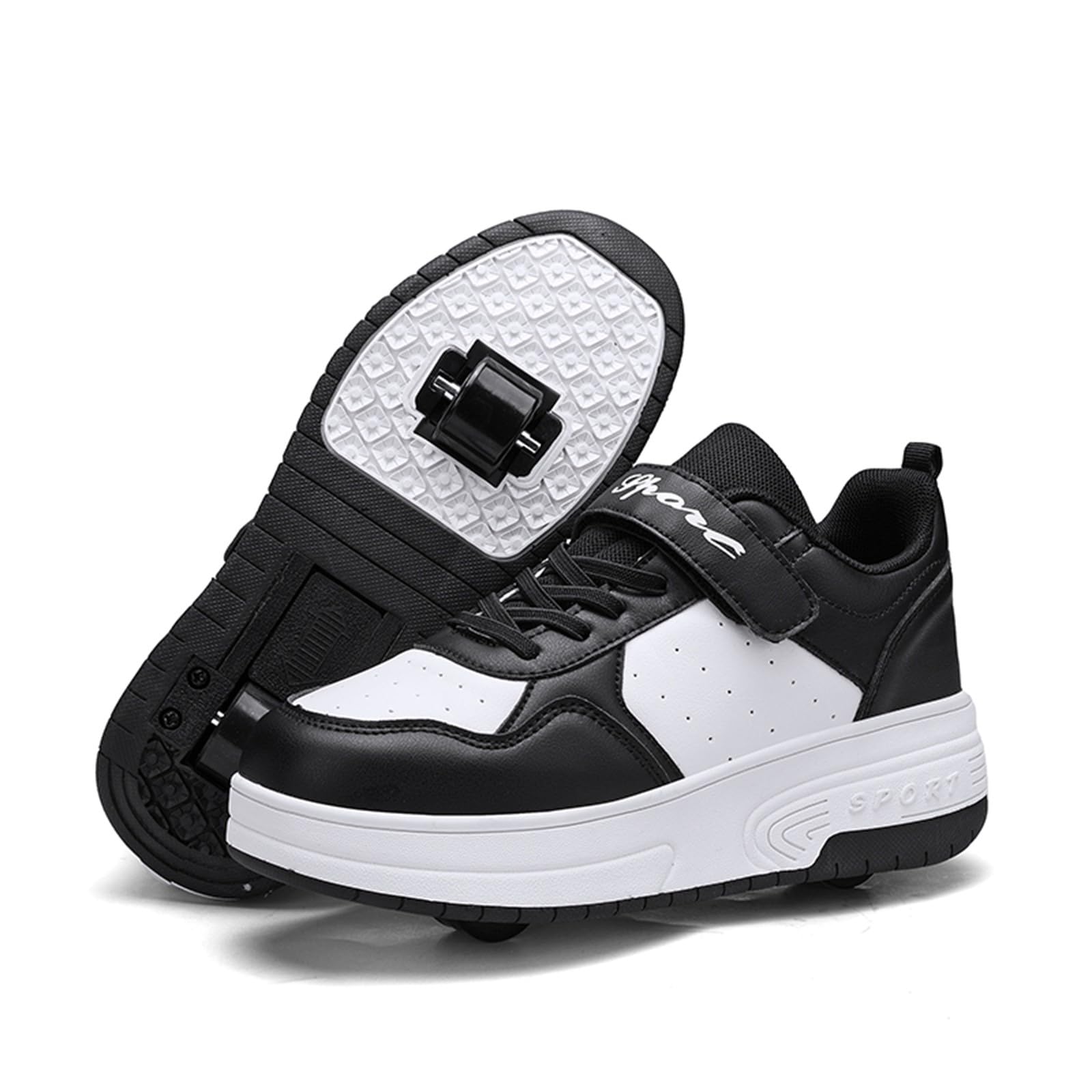 Chaussure a Roulette Mode Fille, Chaussures a roulettes Retractable Garçons, Basket Roulette Enfant, Roller 2 Roues Déformable Adolescents pour Intérieur Extérieur