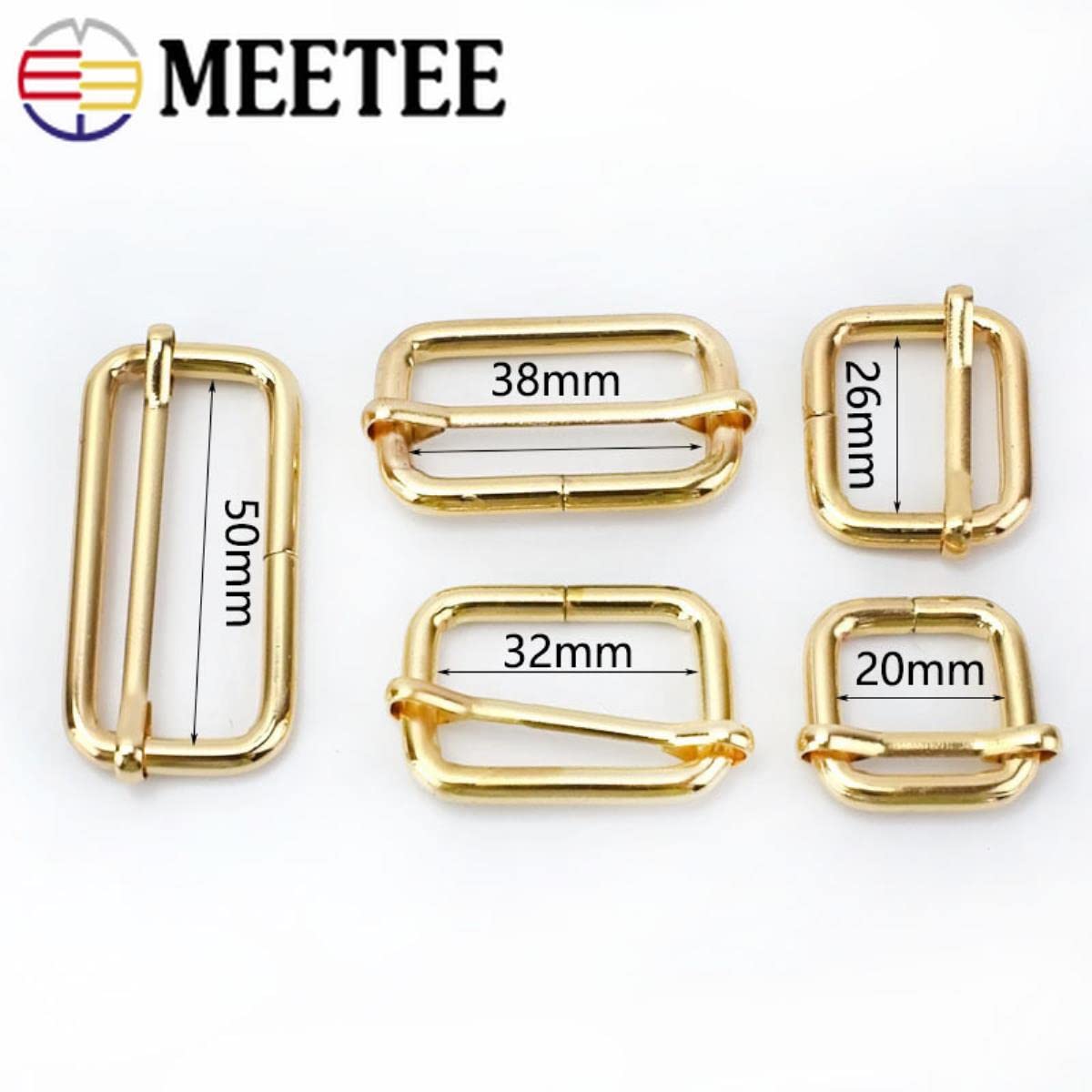 10 fibbie in metallo da 13 a 50 mm, chiusura a rullo regolabile per borsa cinturino fibbia per cintura accessorio hardware-38 mm, colorato