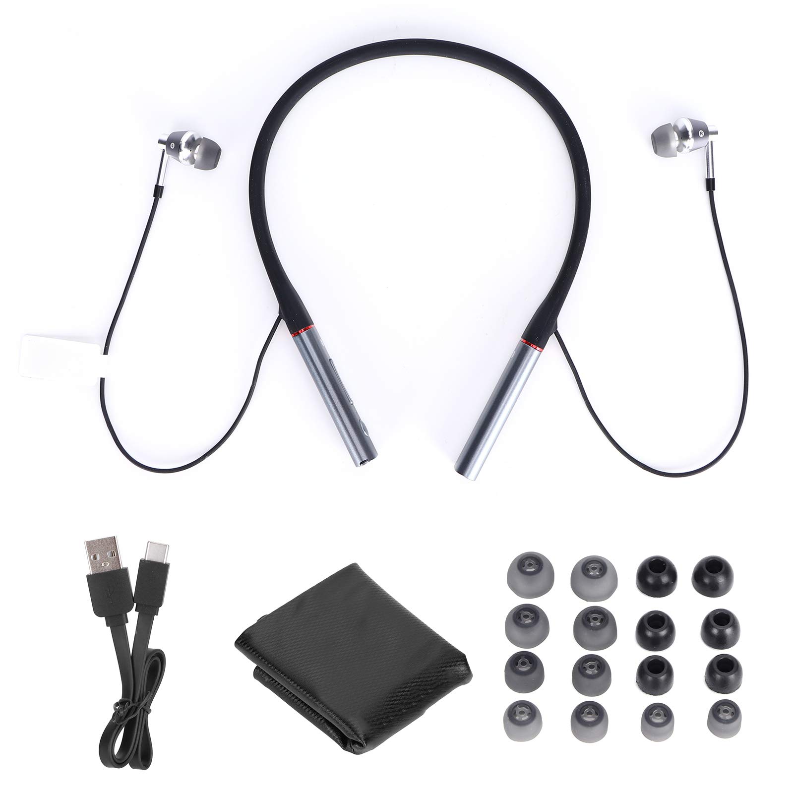 Ejoyous Triple Driver Bluetooth Neckband Earphones, 120mAh (GRAY)
