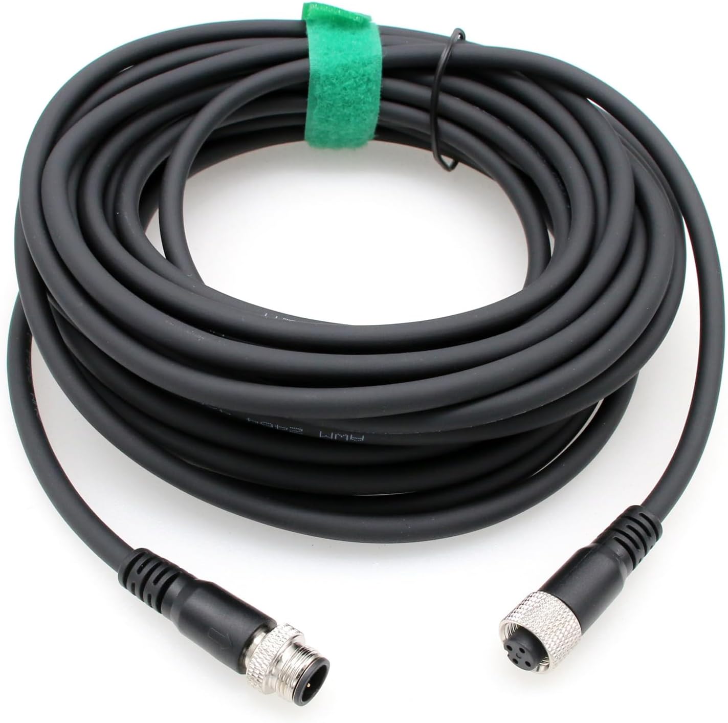 M12 A-Coded 4 pin Male Female Connector Data Power Cable to Open Wire for Industrial Automation Sensor Actuator, Device Network DeviceNet, CANopen, IO Link, Profibus 15m