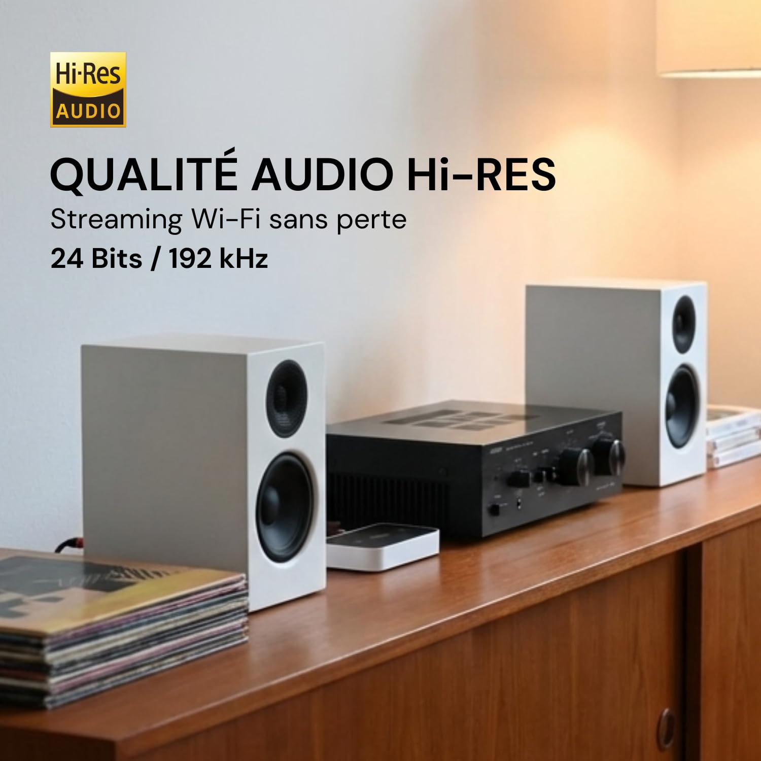 Octavio Stream G2 – Audio-Streamer, WLAN, kompatibel mit Google Cast, AirPlay2, Qobuz Connect, Spotify Connect, Tidal Connect, Deezer, Youtube Musik, Hi-Res, Multiroom, Radios (Kabel MiniToslink