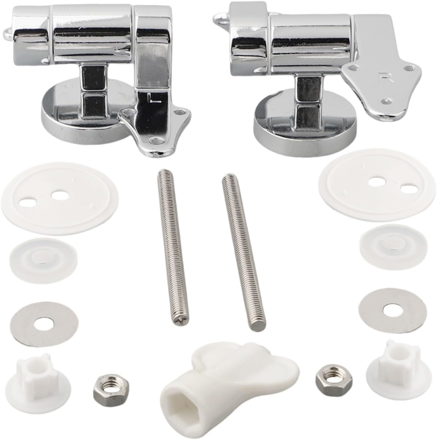 Toilet Seat Sturdy Hinge Replacement Parts, Stainless Steel Hinge Mountings With Bolts And Nuts, Zinc Alloy Triangle Slow-down Hinge