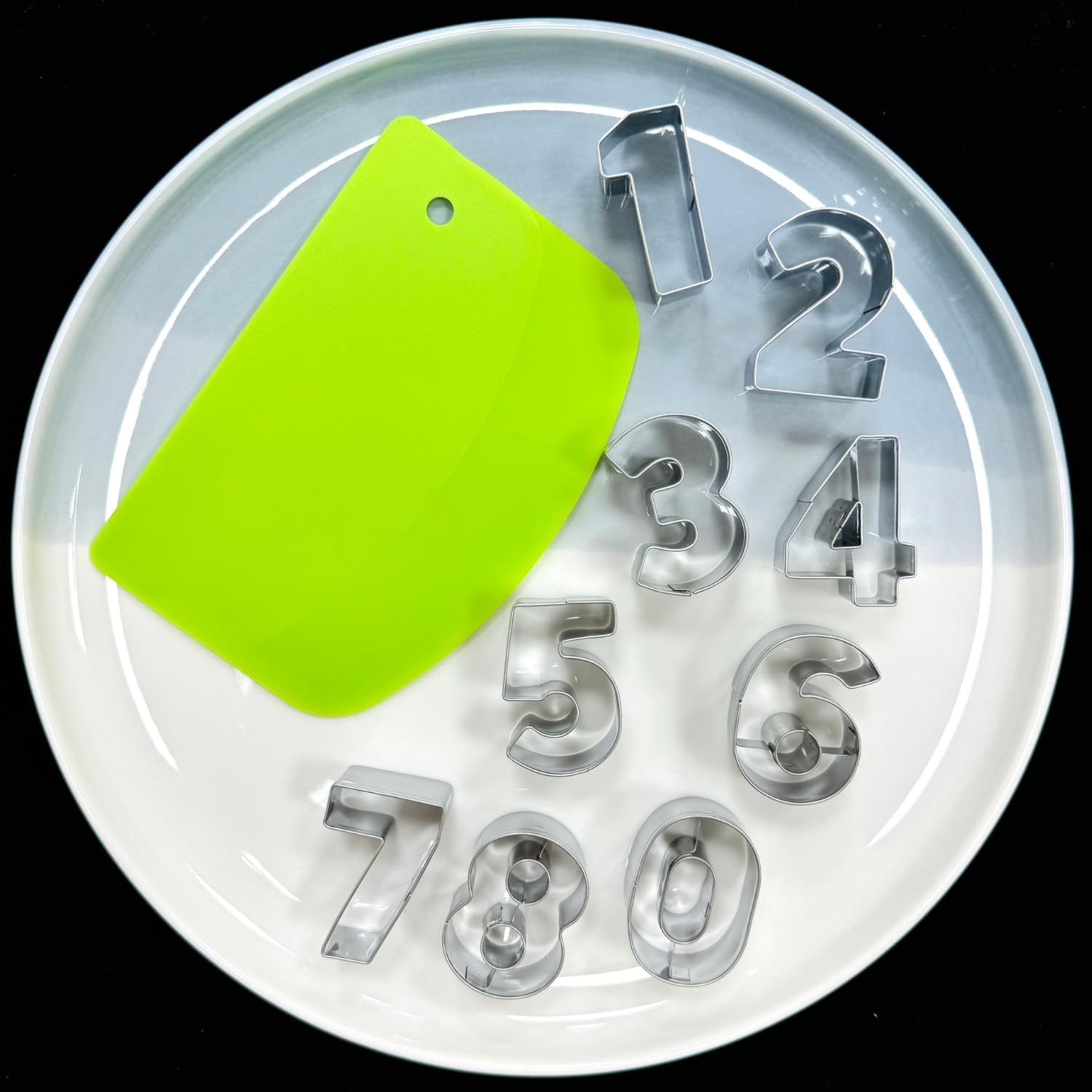 Emporte-pièces Chiffres 0 à 8 - Lot De 9 + Spatule - Acier Inox Alimentaire - Pour Biscuits, Fondant