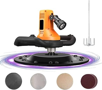1700W Wall Smoothing Polishing Machine, Electric Trowel Power Concrete Mixers,Handheld Power Trowel 6 Speed 280-2800RPM Concrete Trowel Machine