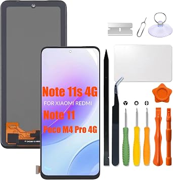 Xiaomi Redmi Note 11 | Note 11s 4G | Poco M4 Pro 4G LCD Screen Redmi note11 note11s 220117TG 2201117SG 2201117PG LCD Touch Screen Display Panel Digitizer Assembly with Repair Kit