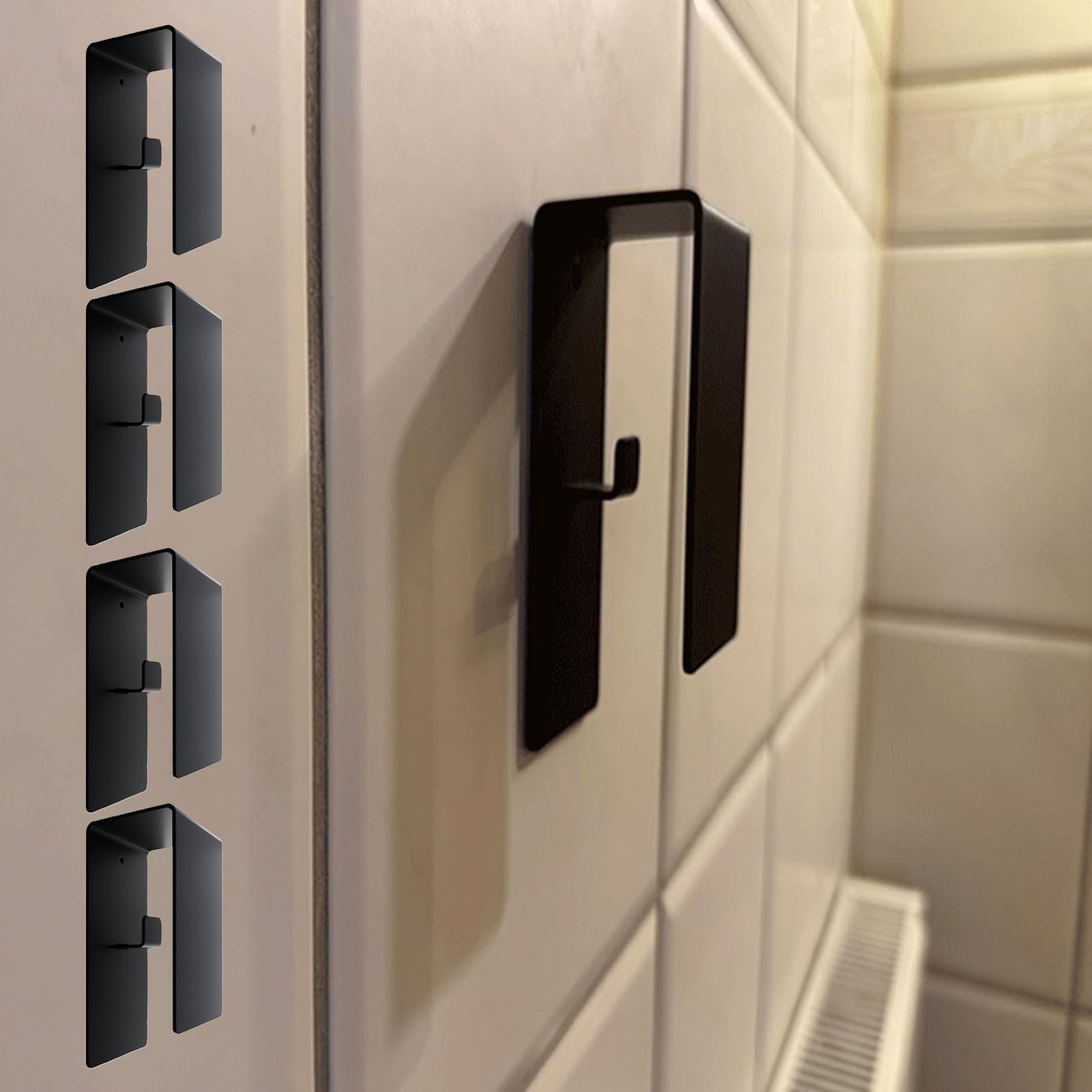Ganchos de baño de Acero Inoxidable sin Necesidad de taladrar - Toallero de Pared para Batas, esponjas, gasas, Abrigos y Llaves. Ideal para Apartamentos, residencias estudiantiles,