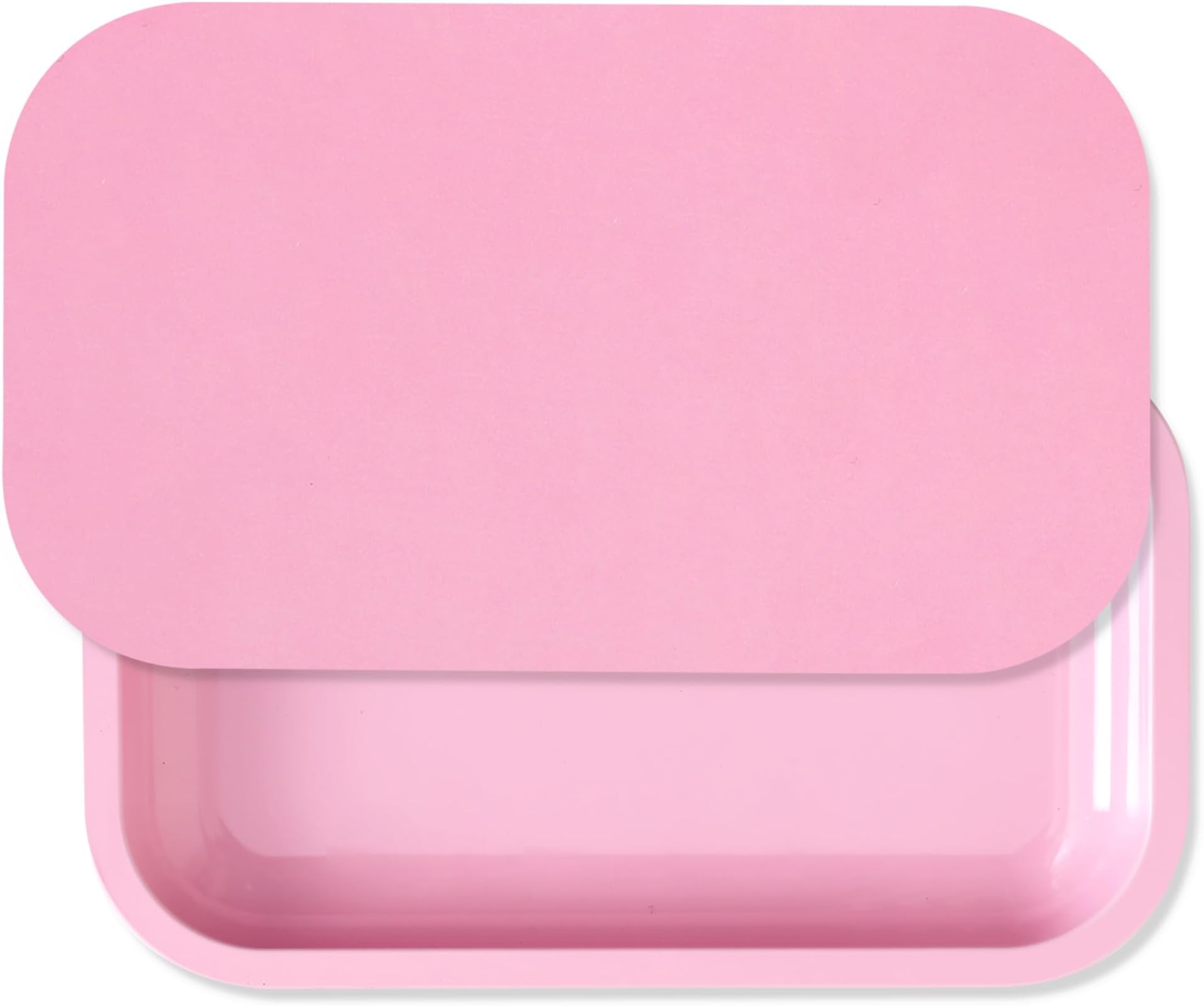 Metal Tray with Magnetic Lid, 10.6''ร6.3'' Decorative Tray(Pink)