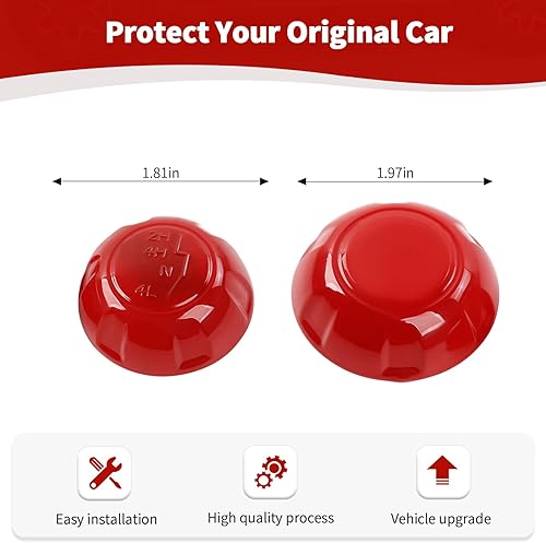 Vista 6 de RT-TCZ for Wrangler JK Gear Shift Knob Trim Cover for Jeep Wrangler JK JKU 2011-2017 Red Interior Accessories 2pcs
