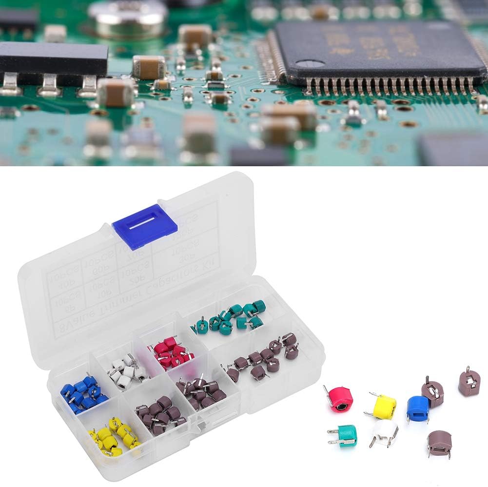 Trimmer Capacitor Kit 80pcs 6mm Variable Capacitance Ceramic Capacitor Set including 5/10/20/30/40/60/70/120P Adjustable Electronic Components for Tuning and Repair Projects - Image 3