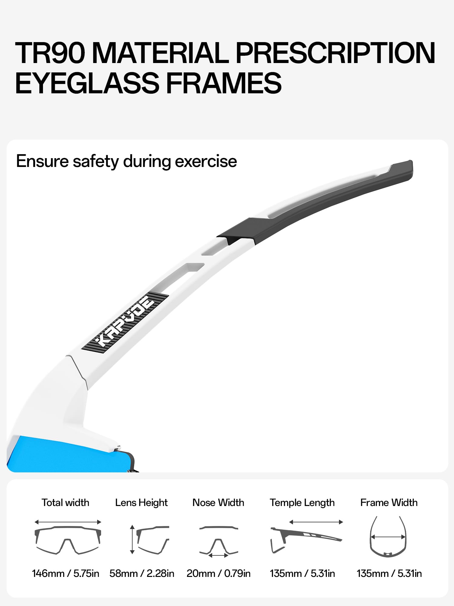 KAPVOE Gafas de Ciclismo Polarizadas K9022 TR90 4 Lentes Intercambiables Deportivas