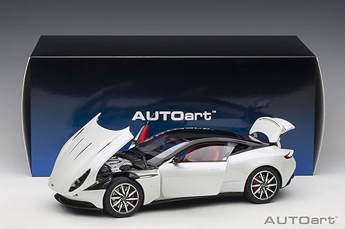 Miniatura 6 de AUTOart 70266 Aston Martin DB11 Morning Frost White Metallic con parte superior negra e interior rojo modelo 118