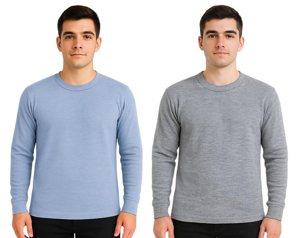 paryag Winter Thermal Top for Men in Cotton Blend | Round-Neck Men's Inner Thermal Wear | Full Sleeves and Snug Fit | Premium Thermal Vest for Men | Pack of 2-picture-15
