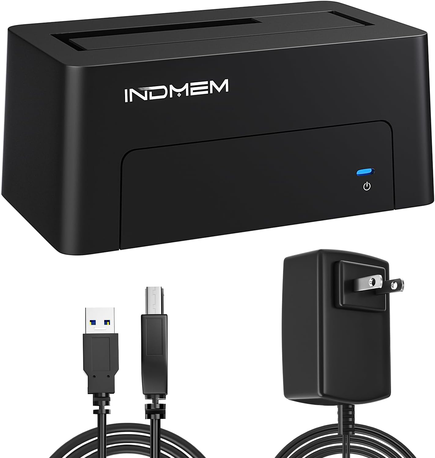 INDMEM SAS to USB 3.0 Adapter, SAS/SATA Hard Drive Enclosure Reader Converter Docking Station for 2.5/3.5 inch Server HDD SSD with 12V/2A Power Adapter,Support up to 24TB(New Upgrade)