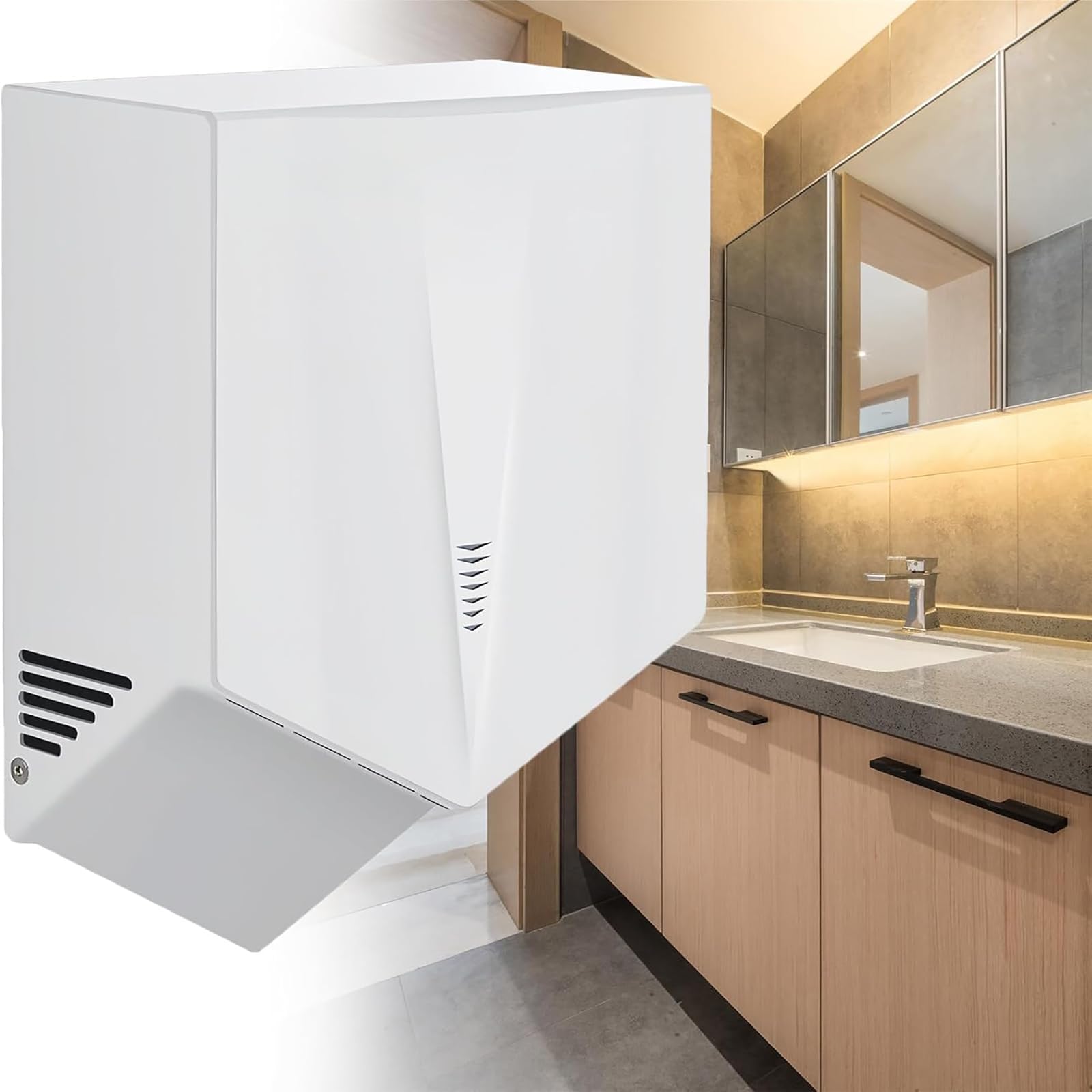 1500W Electric Hand Dryer, Automatic Hand Dryer High-Speed Commercial, for Commercial Restrooms - Ideal for Offices, Restaurants, Malls, and Bathrooms(White)
