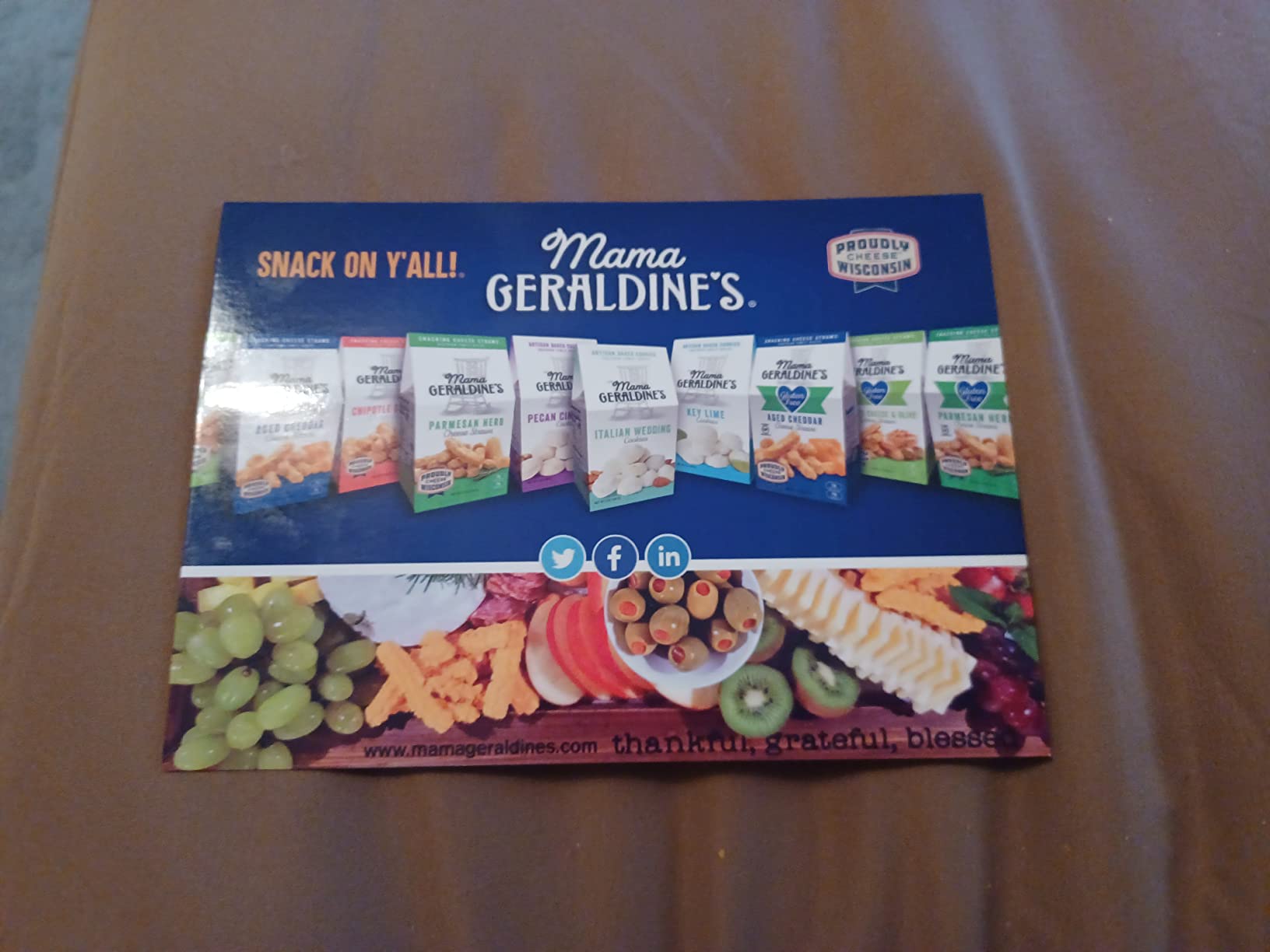 Mama Geraldine's Cheese Straws, Aged Cheddar, 1 Ounce Single Serve Bags, 24 Pack