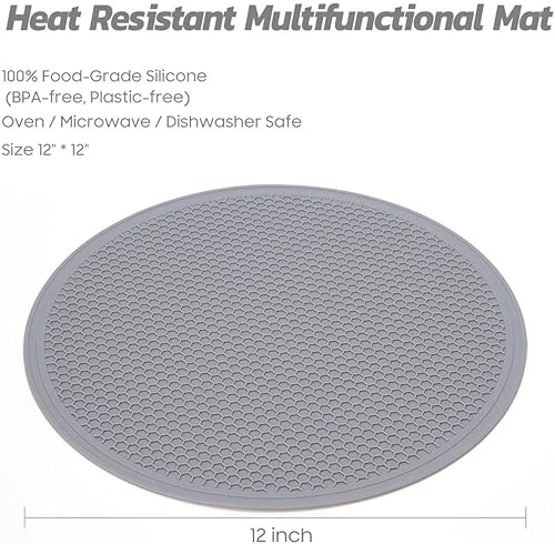 Miniatura 2 de Alfombrilla multifuncional de silicona resistente al calor de 12 pulgadas, salvamanteles de silicona para ollas y sartenes calientes, tapete de