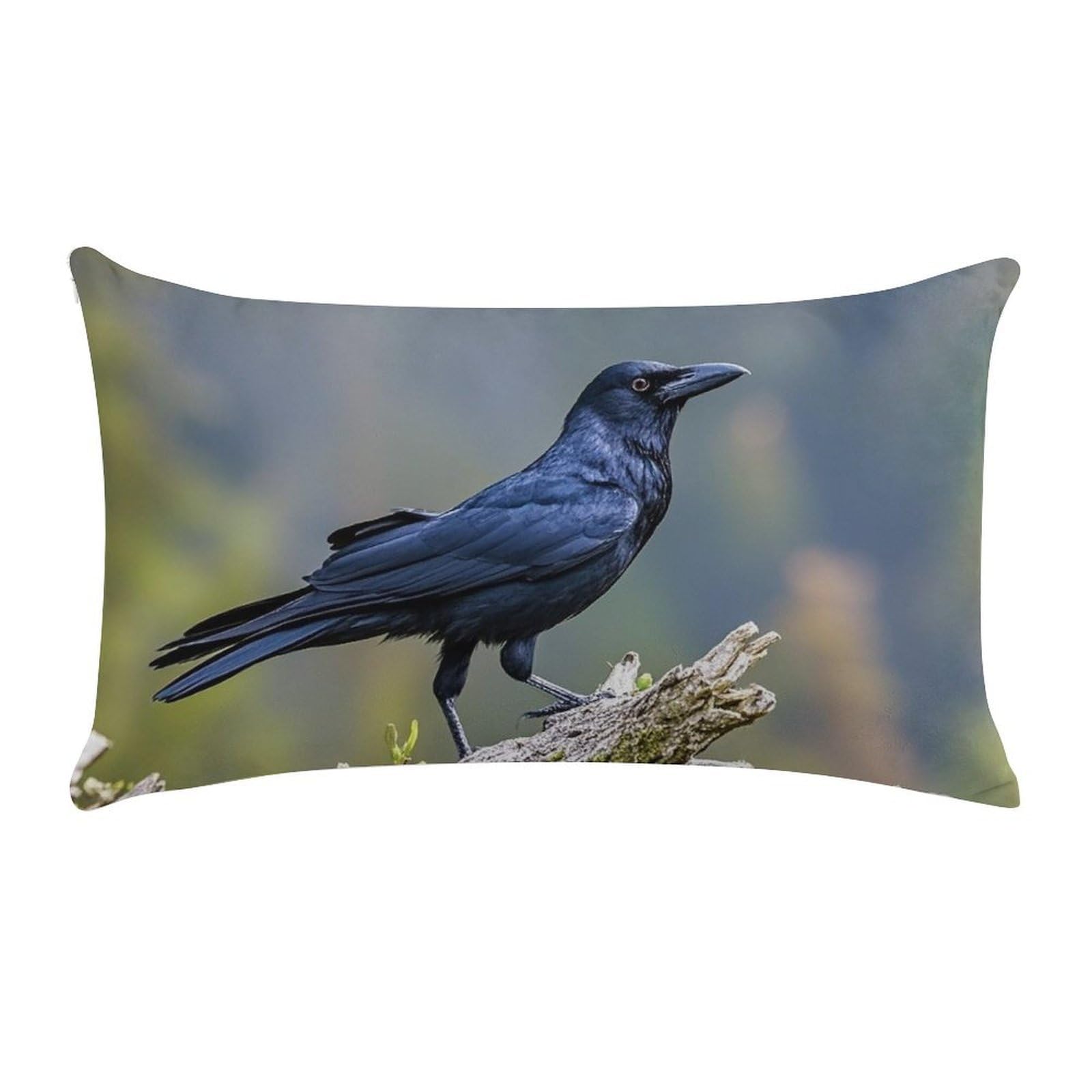 Black Crow Birds Pillow Cases for Sofa, Super Soft Plush Pillow Cover with Zipper, Luxury Cozy Pillow Shams for All Seasons, Lightweight Pillowcases for Bedroom, 12" X 20"