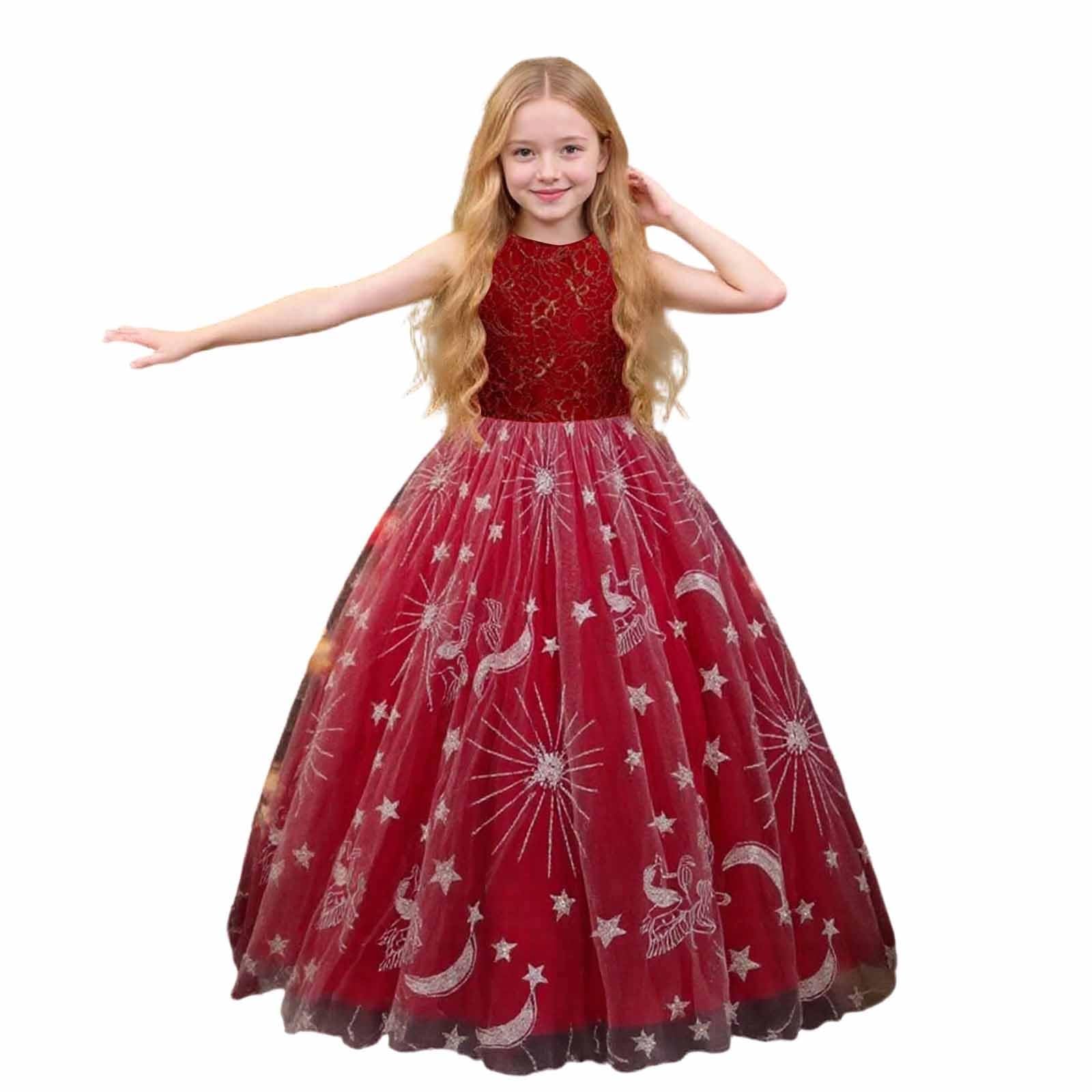 Générique Robe Rouge Noel Enfant Habillée Hiver Chic Ronde Pas Cher pour Les Fetes De Le Costume du Pere Tenue Fête Noël Bandeau Fille Déguisement Père Chapeau Bebe