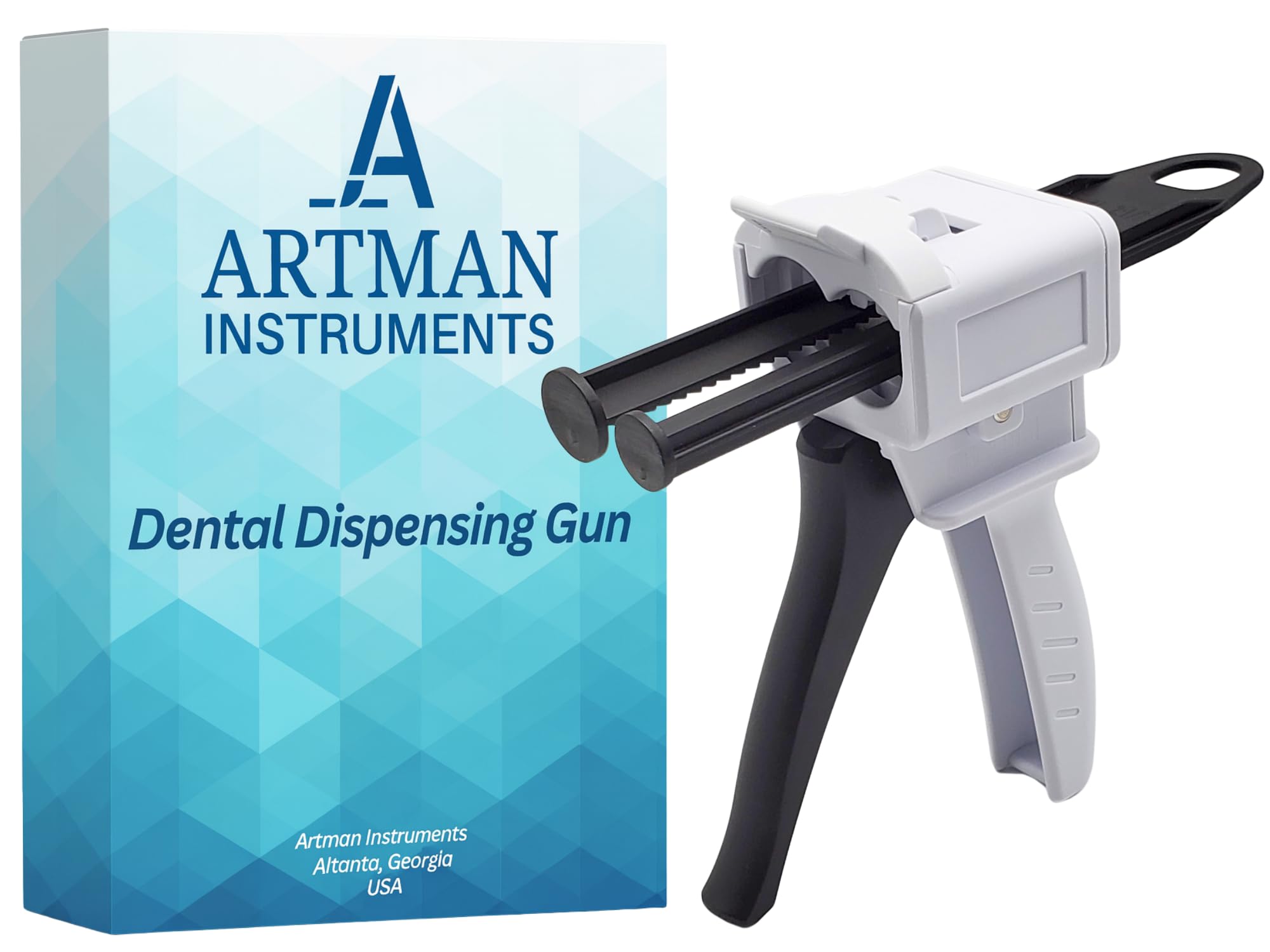 ARTMAN INSTRUMENTS Dispenser Gun Dental, 50ml Dispensing Gun Kit Impression Mixing Dispensing Dispenser Alginate AB Gun 1:1/1:2 fits Most Sizes