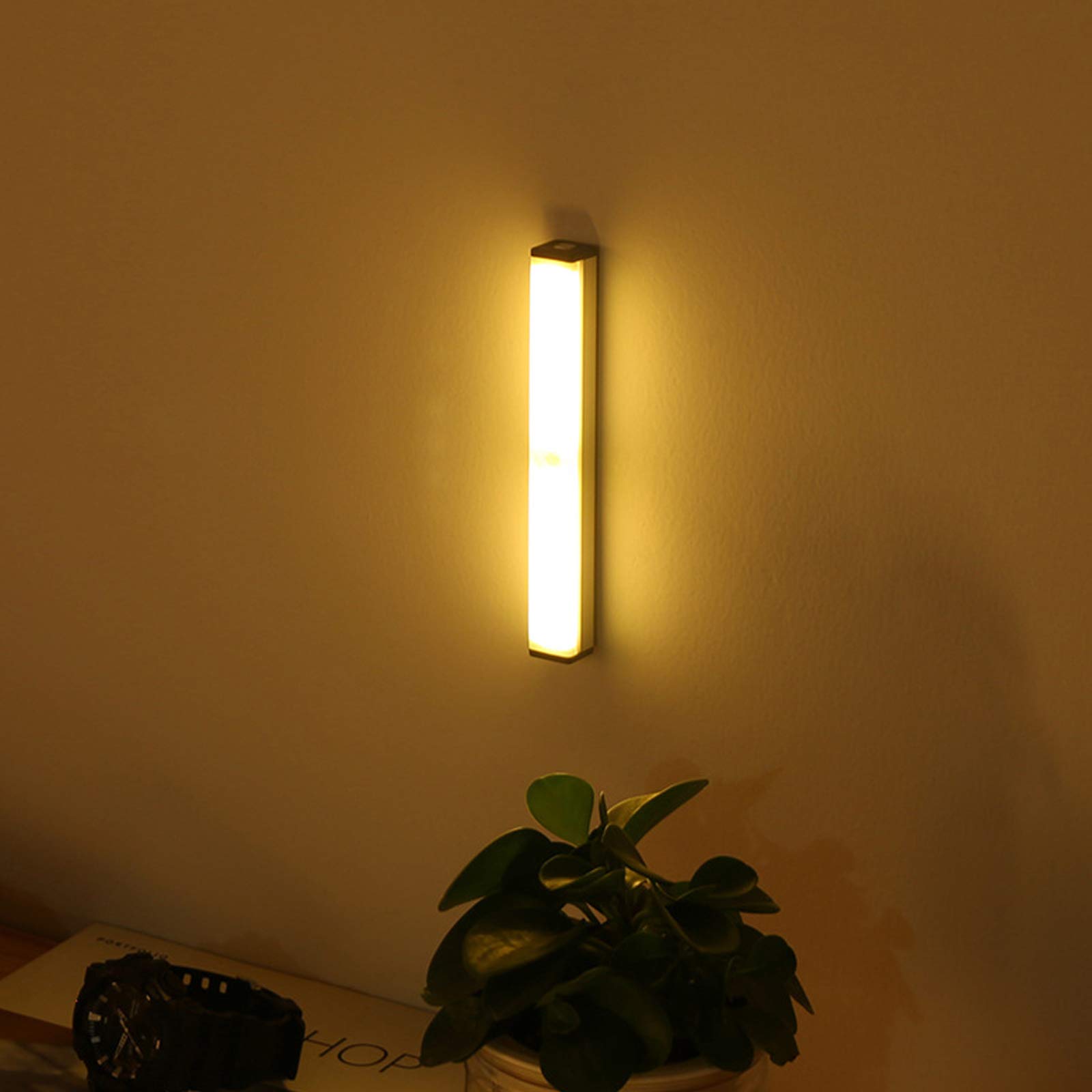 Applique Murale à détecteur de Mouvement, alimentée par Batterie USB, veilleuse LED avec capteur sans Fil pour tiroir, escaliers, Couloir, Cuisine, Chambre à Coucher, 50 cm