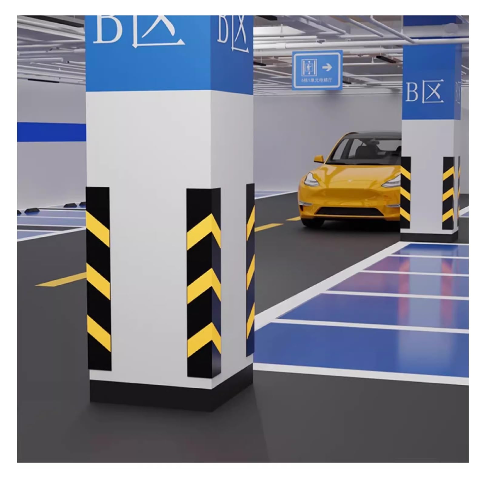 Protector Columnas Garaje Protector De Borde De Esquina De Pared For Garajes, Tira Protectora Reflectante De Esquina De Pared De 100x10x0,8 Cm For Estacionamiento De Coches, Almohadilla De Parachoques