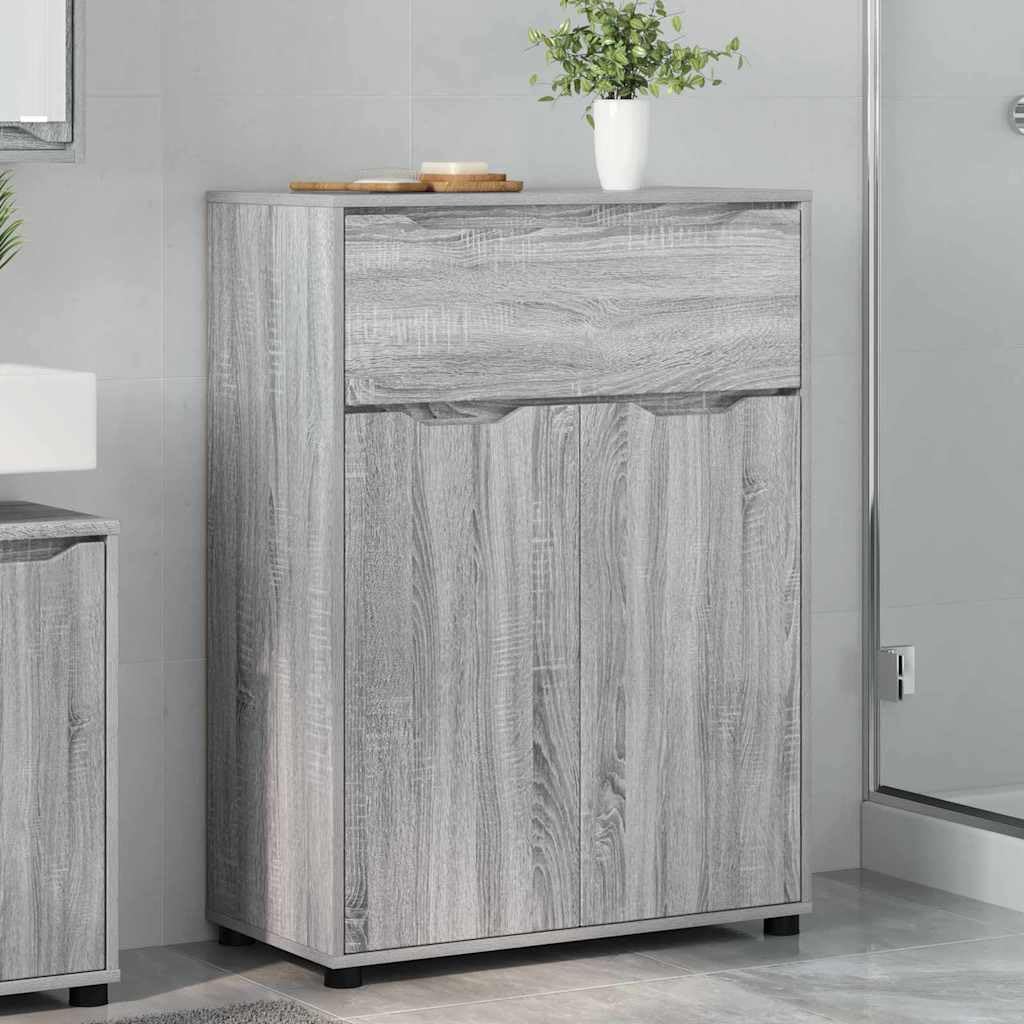 Armadietto da bagno con ante grigio Sonoma, 72,5 x 36,5 x 100 cm