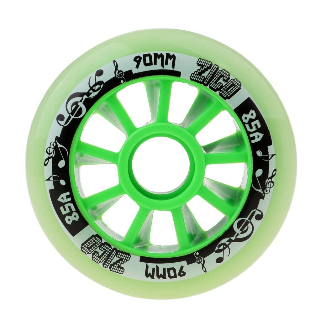 DawnDream Stunt Scooter Wheels Outdoor Inline Skates Wheel Replacement Durable Skates Racing Wheels Accessories 90mm / 100mm / 110mm 3 Size Scooter Wheels (Color : Green 90mm)