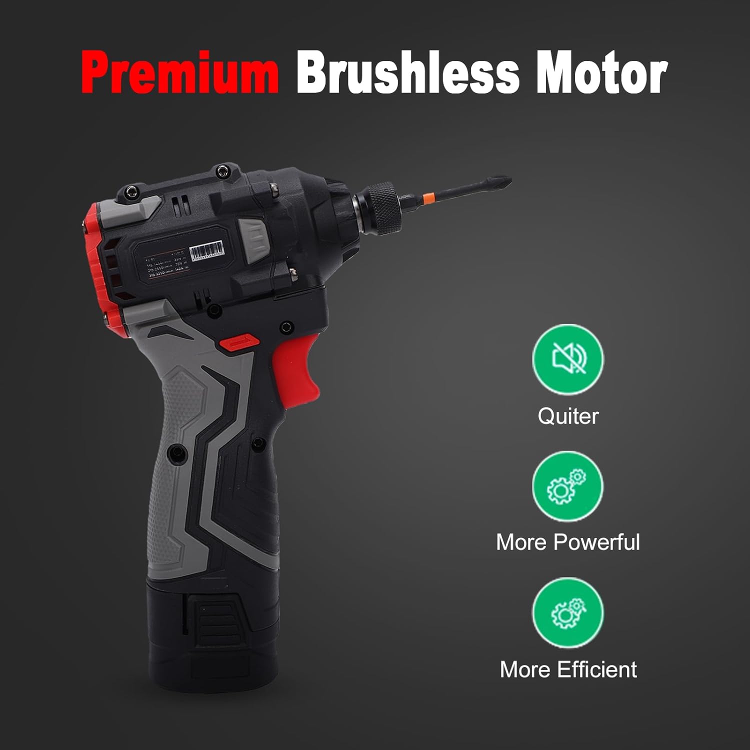 Fafeicy Electric Power Drill Set 16.8V Cordless Driver with Brushless Motor 3 Variable Speeds and 2000mAh Battery for Home Improvement Tasks (US Plug)