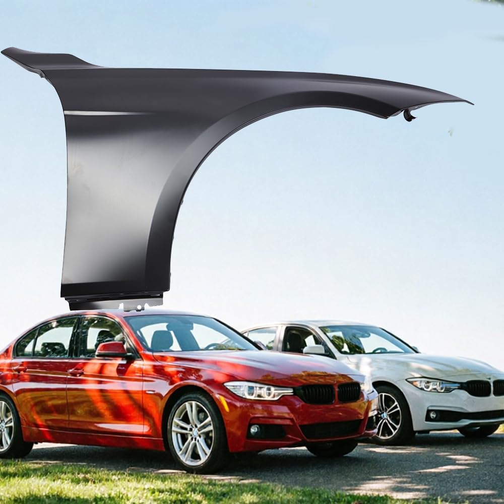 SLTY Front Steel Right (Passenger Side) Fender Compatible with 2012-2016 B-MW 328i & 2012-2018 B-MW 320i OEM: 41009621598 BM1241144
